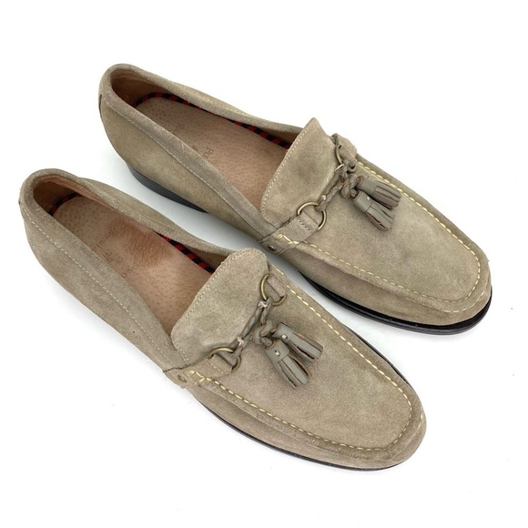POLO Ralph Lauren Arscott Tassel Suede Fringe Classic Slip On Loafer Beige Sz 13 main image 9